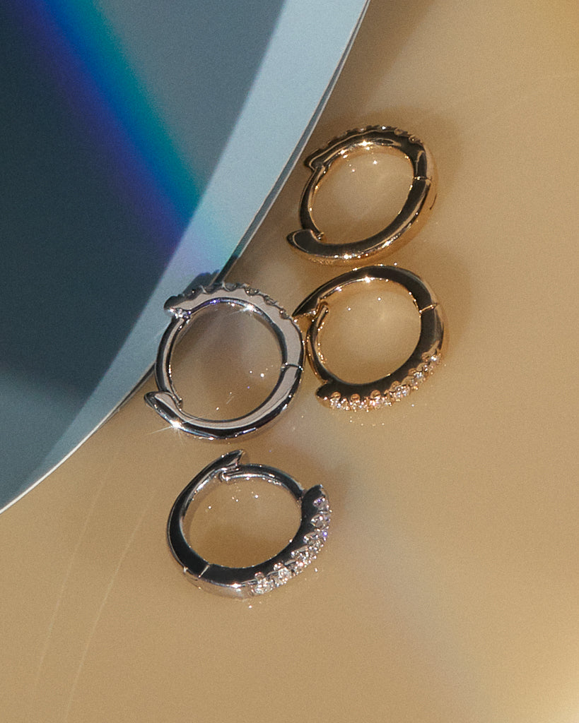 Tiniest Diamond Huggies - Earrings — detail view 2