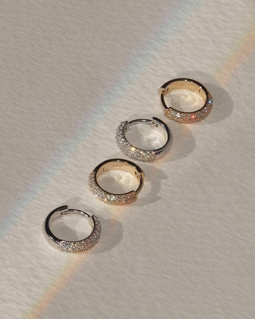 Super Shimmer Diamond Huggies (12mm) - Earrings — alternate view 2