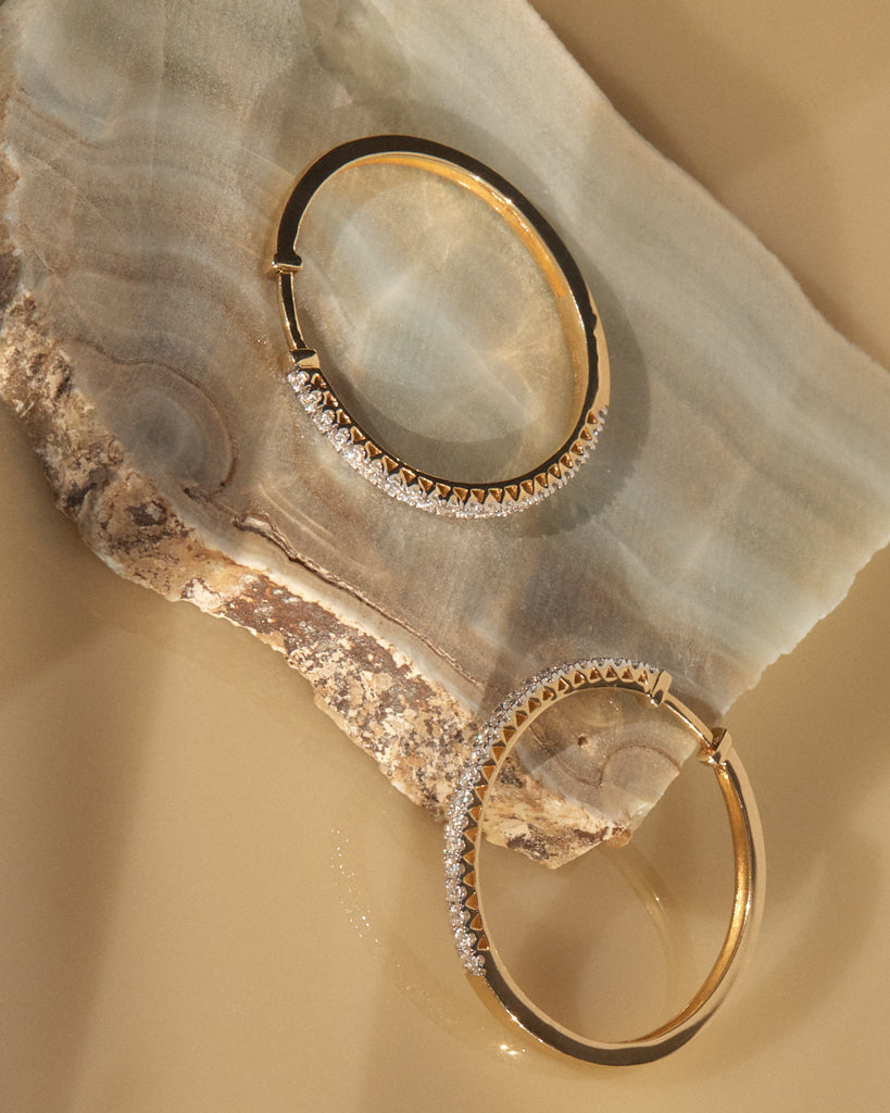 Dreamy Diamond Hoops (25mm) — alternate angle