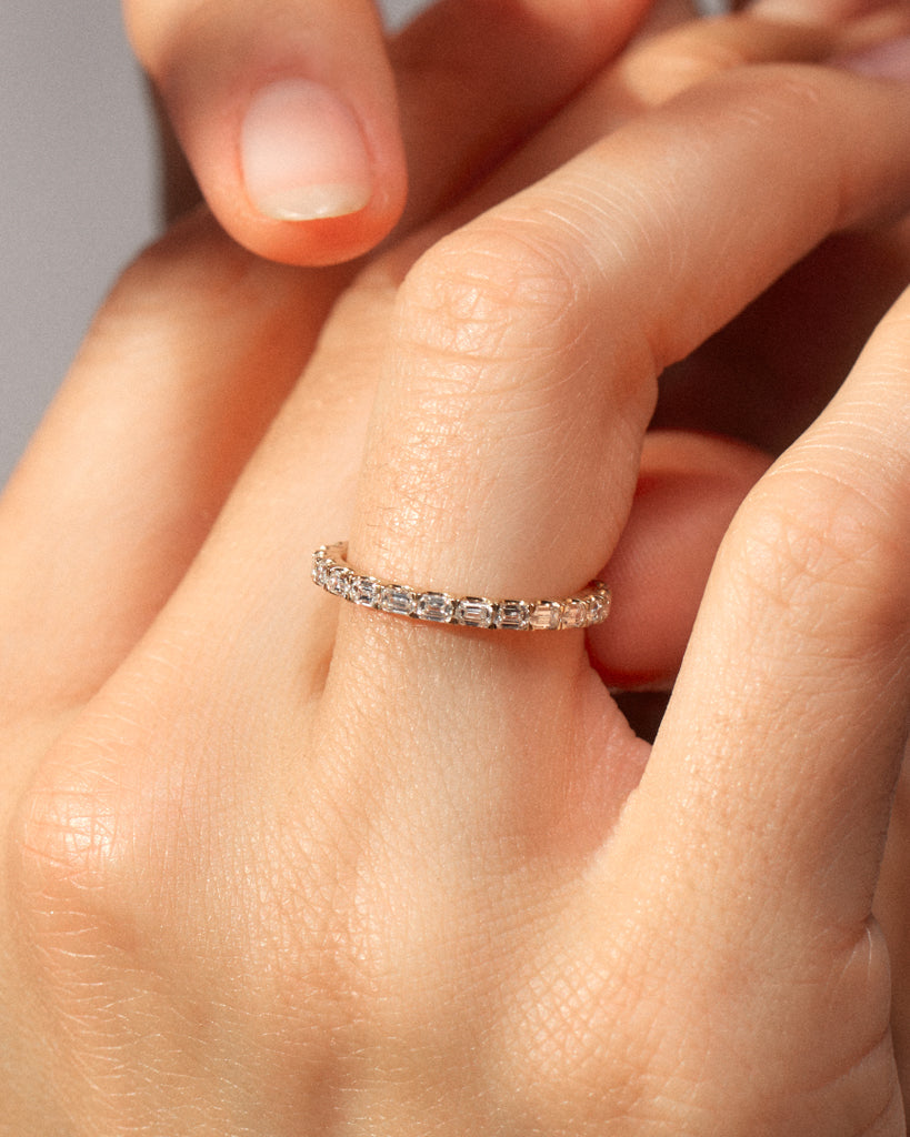 Perfect Emerald Eternity Band - Rings — alternate angle