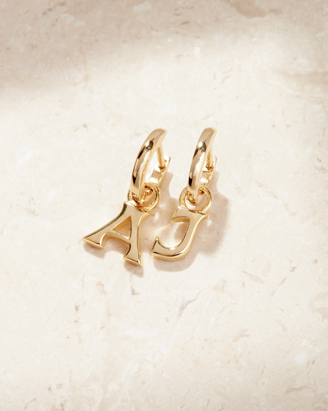 Plain Metal Hoops with Initial Charms [Vintage]