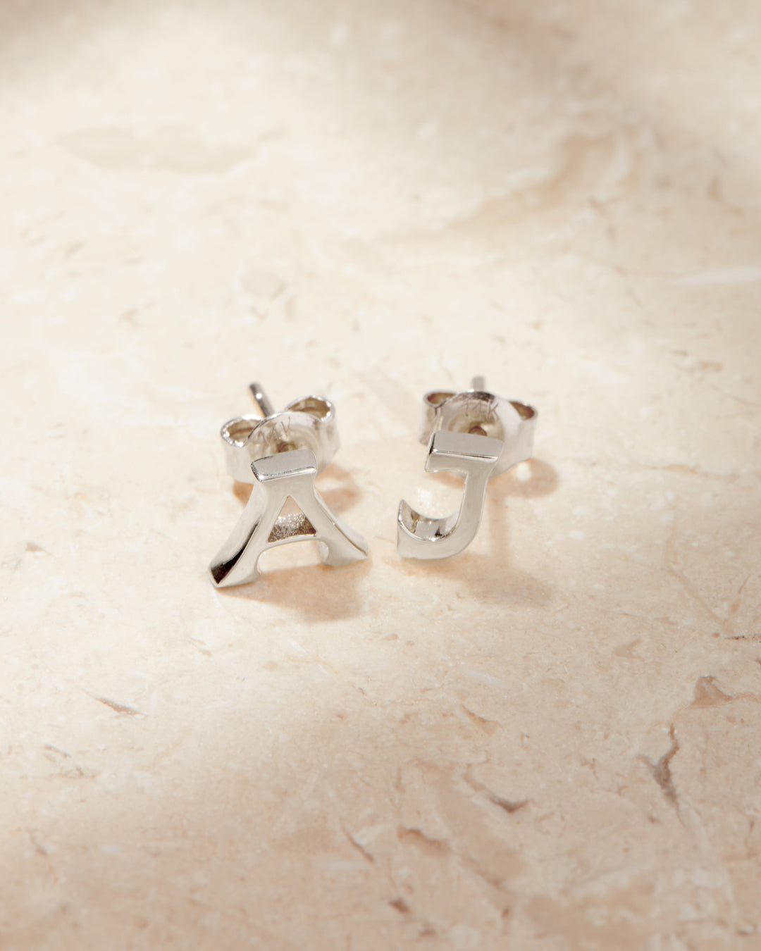 Initial Stud Earrings [Vintage] — alternate view