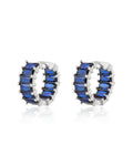 Emerald Ballier Huggies - Blue Sapphire - Silver - Earrings