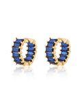 Emerald Ballier Huggies - Blue Sapphire - Gold - Earrings