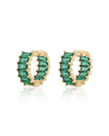 Emerald Ballier Huggies - Emerald Green - Gold - Earrings