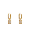 Faceted Diamond Huggies - Gold - Earrings