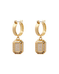 Faceted Diamond Statement Hoops - Gold