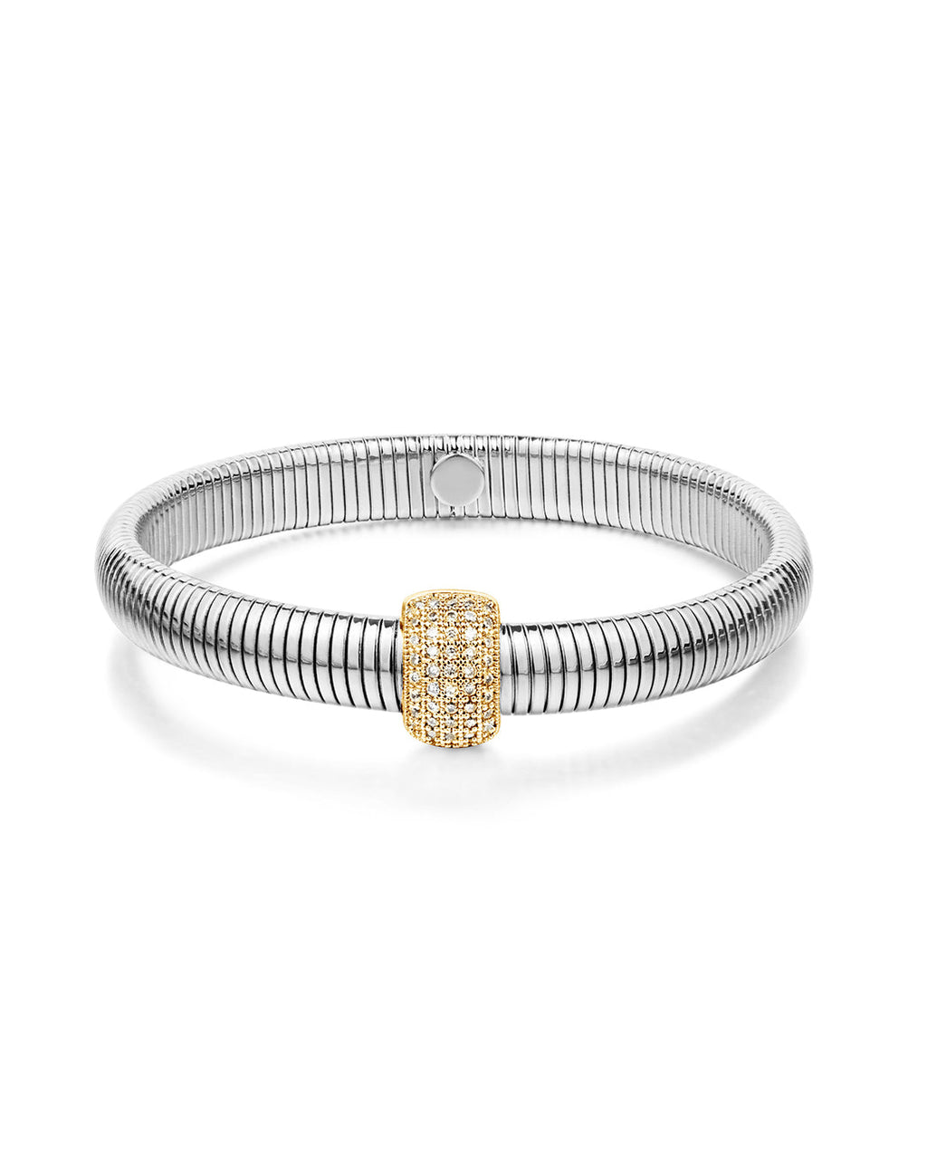Pavé Dome Snake Chain Bracelet — alternate view