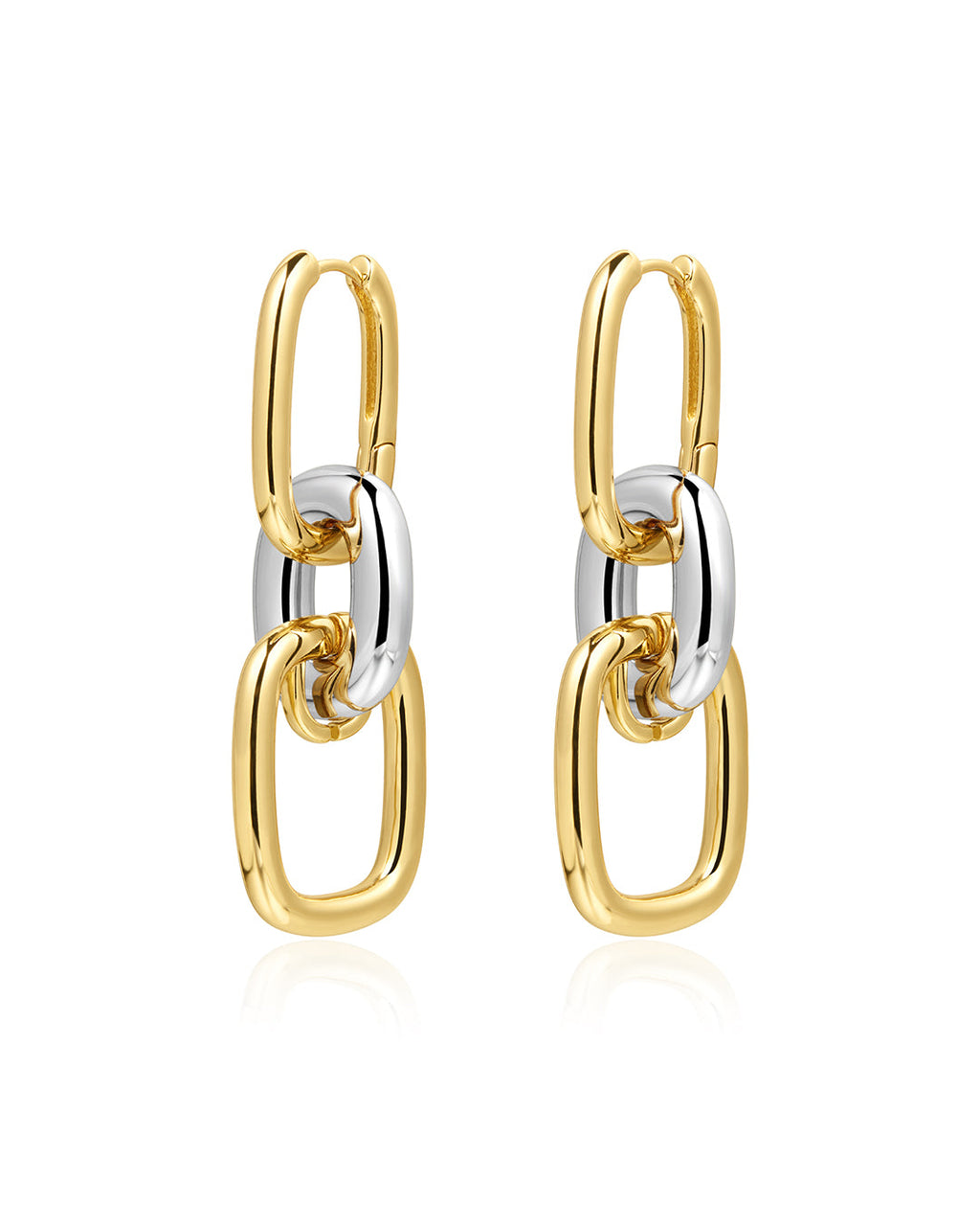 Two-Tone Chain Link Huggies