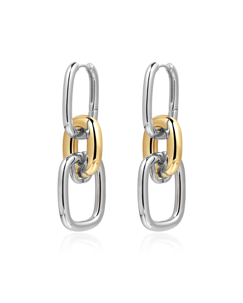 Two-Tone Chain Link Huggies — alternate view