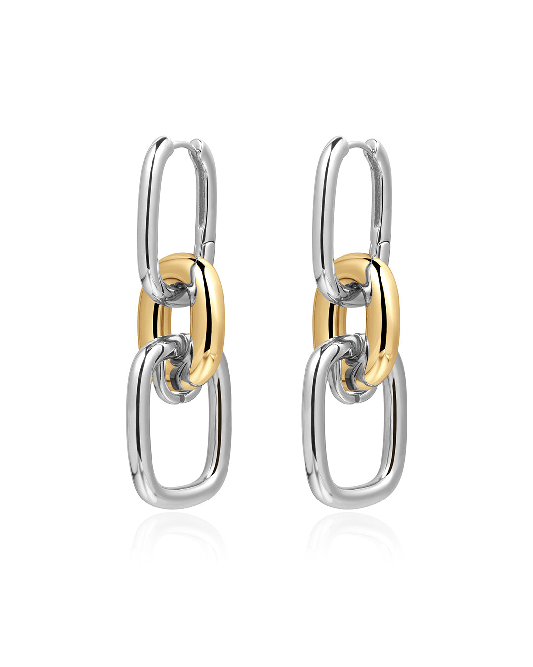Two-Tone Chain Link Huggies — alternate view