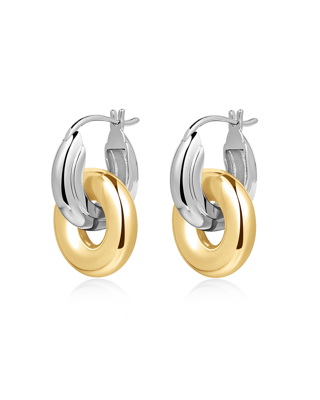 Two-Tone Interlock Hoops — detail view