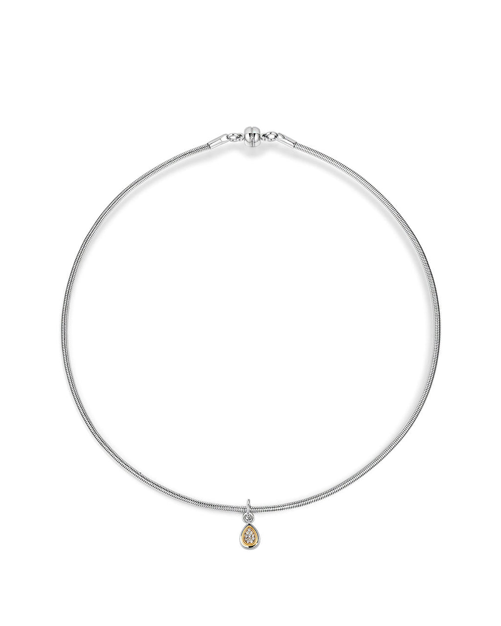 Pear Charm Snake Chain Necklace — alternate view