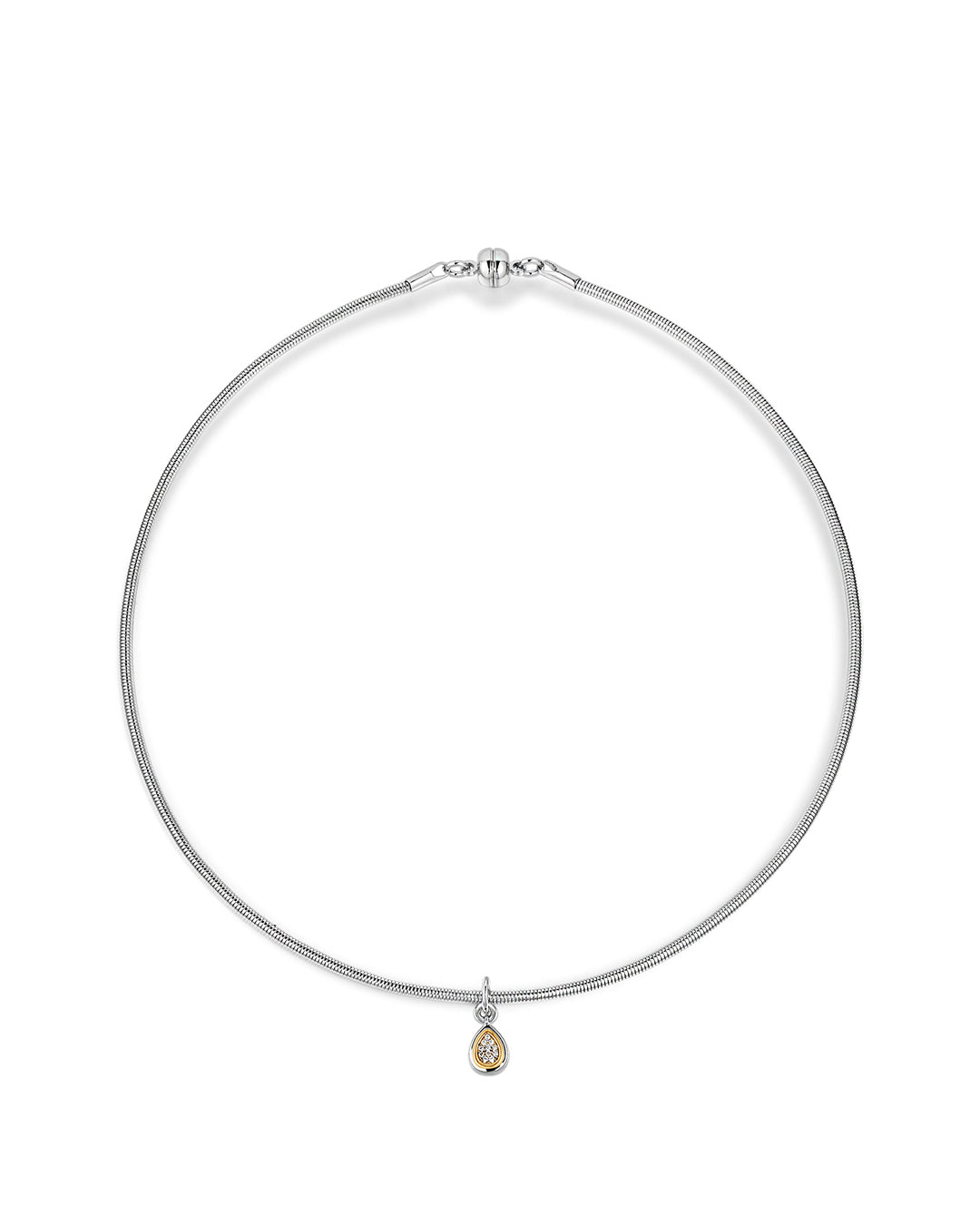 Pear Charm Snake Chain Necklace — alternate view