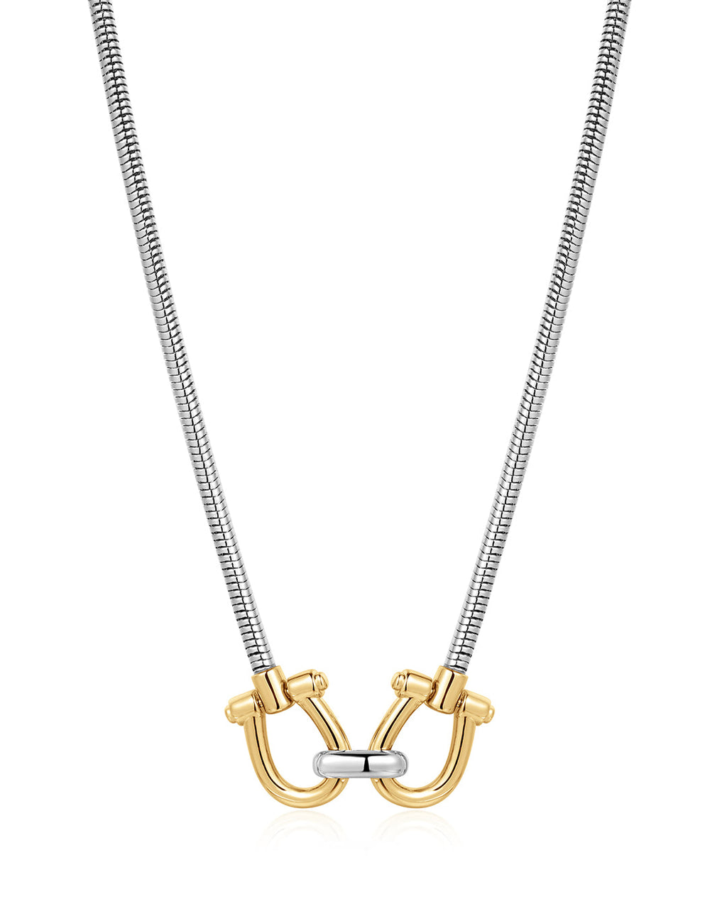 Two-Tone Horsebit Necklace — alternate view
