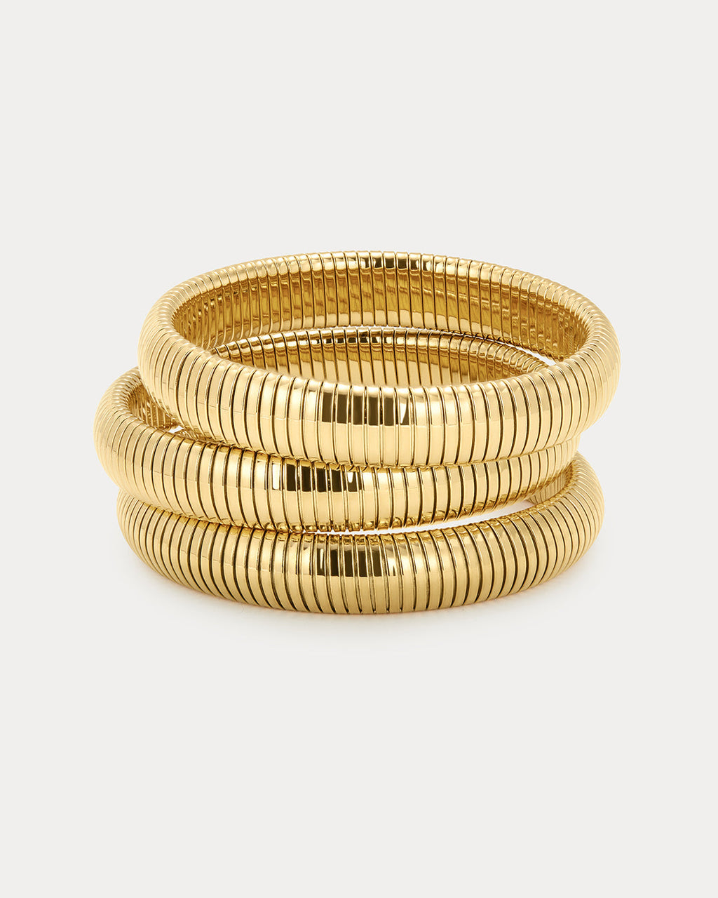 Flex Snake Chain Bracelet- Set of 3 (12mm wide) - Gold