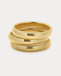 Flex Snake Chain Bracelet- Set of 3 (12mm wide) - Gold