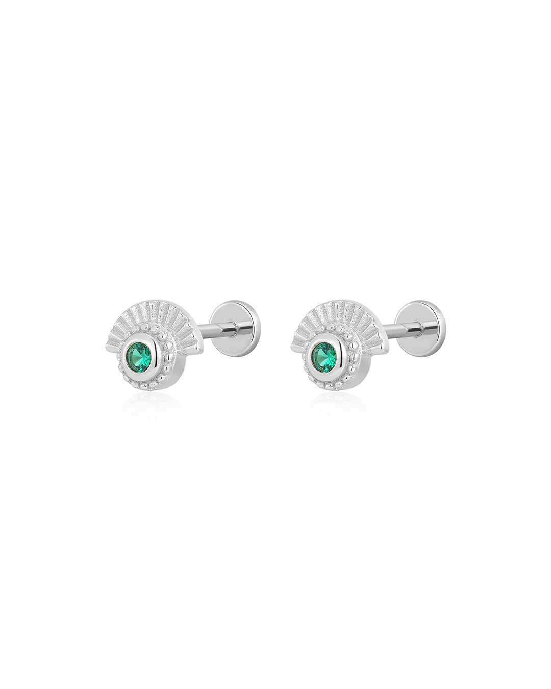 Flare Fan Studs in Silver - Earrings — alternate view