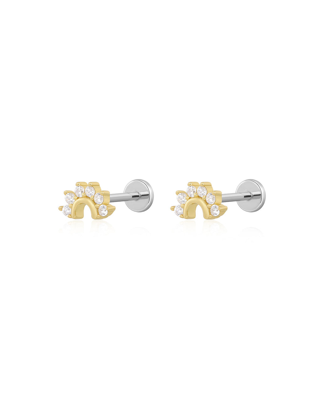 Pavé Flare Studs in Gold - Earrings