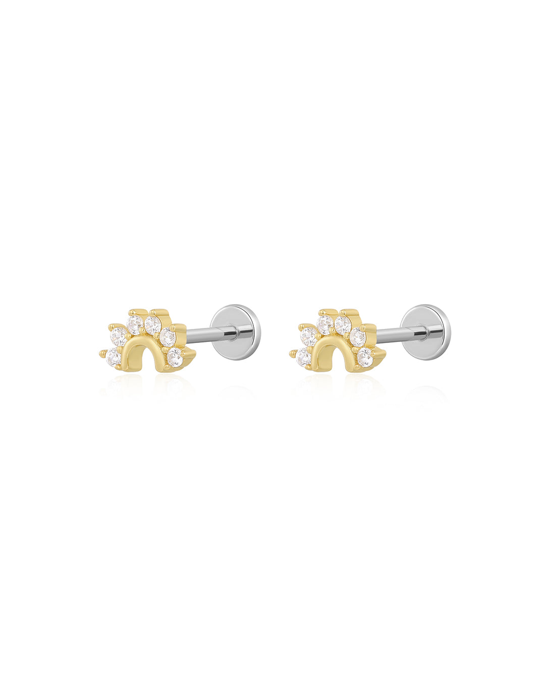 Pavé Flare Studs in Gold - Earrings