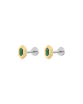 Geo Stone Bezel Studs in Gold - Earrings