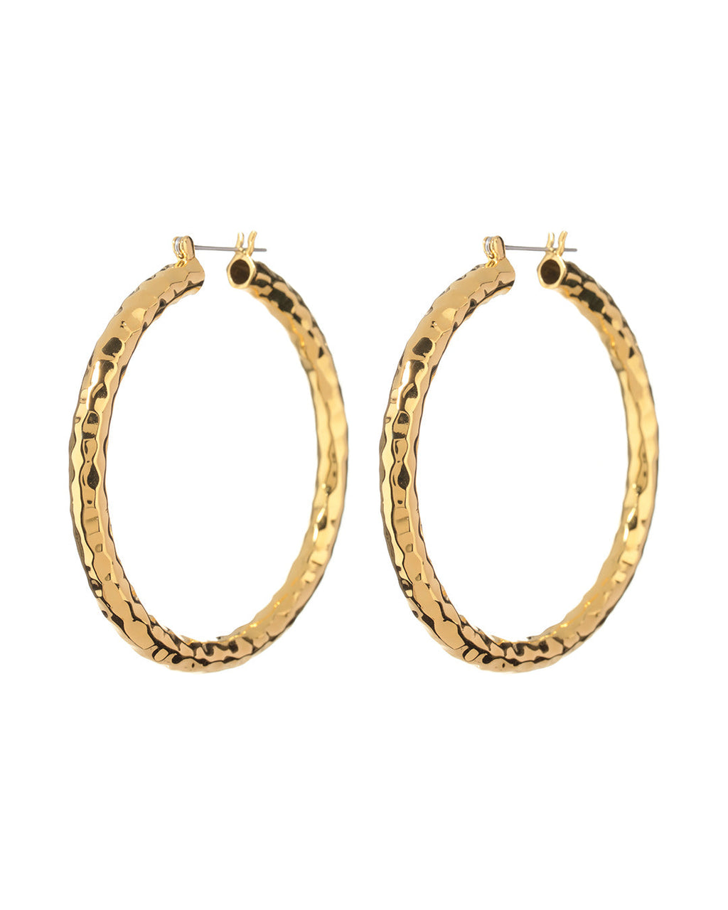 Hammered Amalfi Hoops - Gold