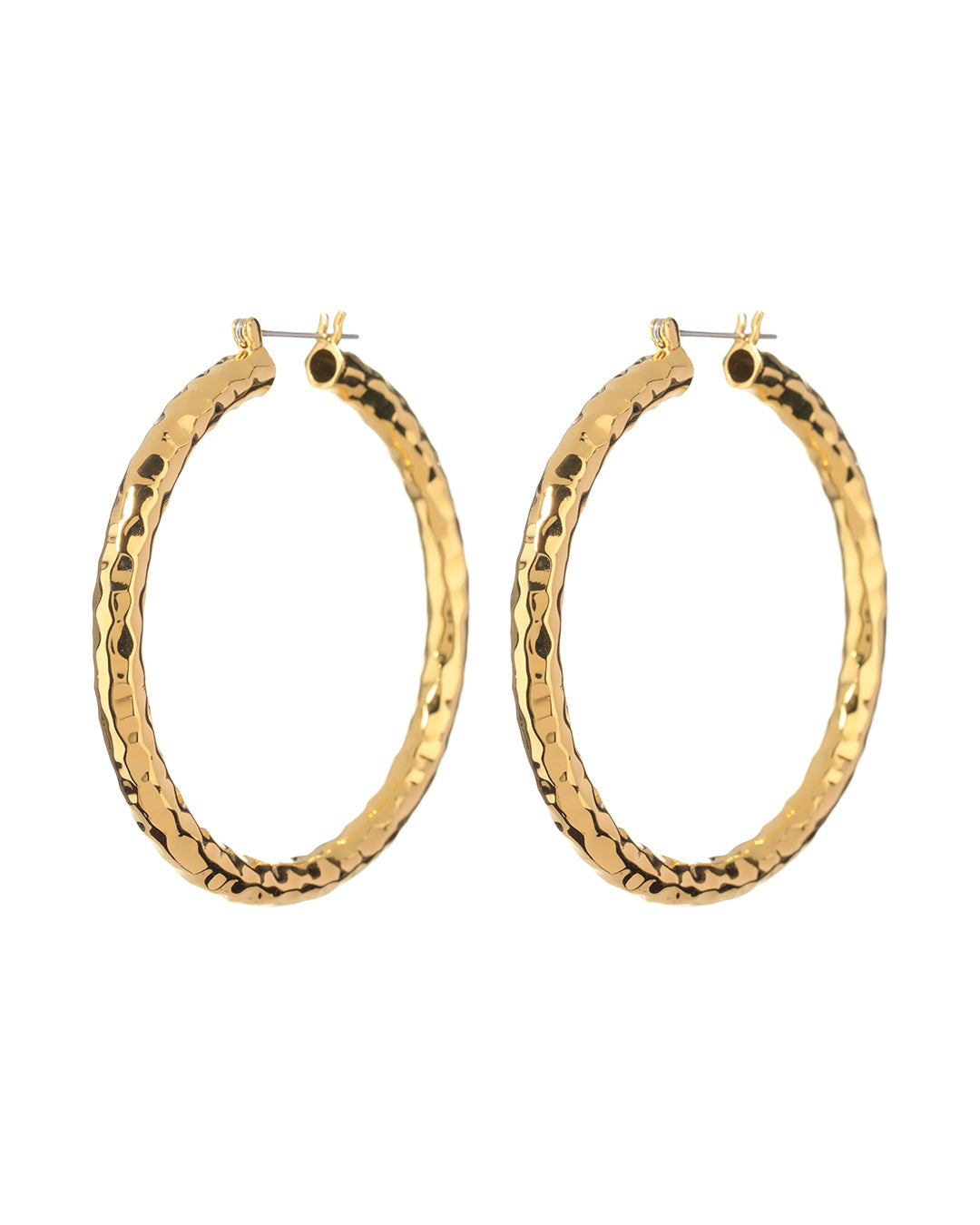 Hammered Amalfi Hoops - Gold