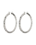 Hammered Amalfi Hoops - Silver