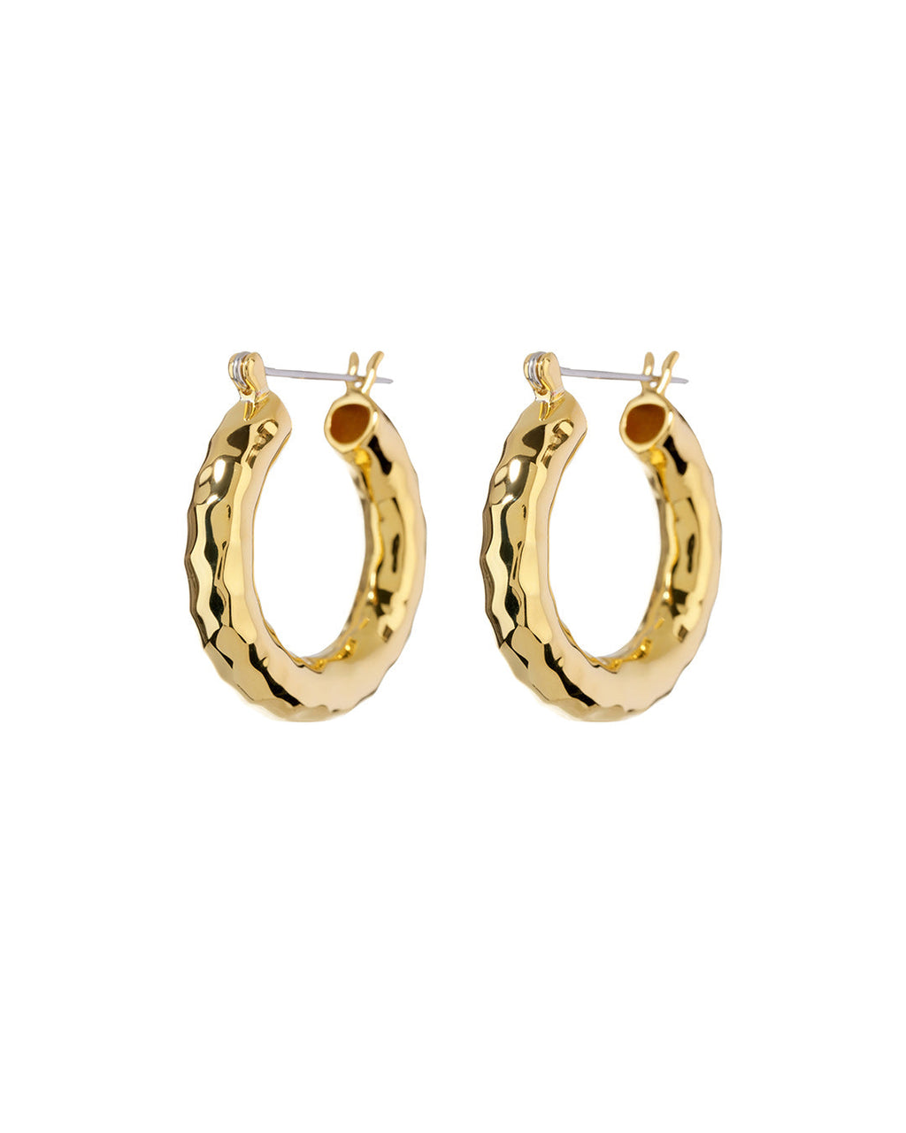 Hammered Baby Amalfi Hoops - Gold