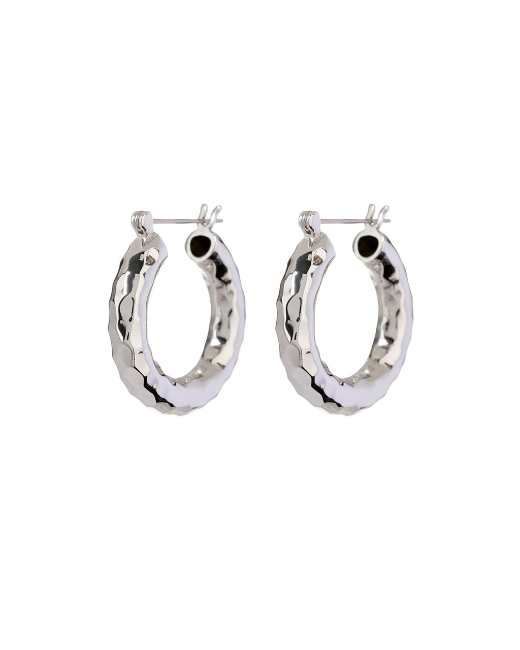 Hammered Baby Amalfi Hoops - Silver