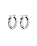 Hammered Baby Amalfi Hoops - Silver