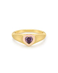 Heart Signet Ring - Pink - Gold in 7