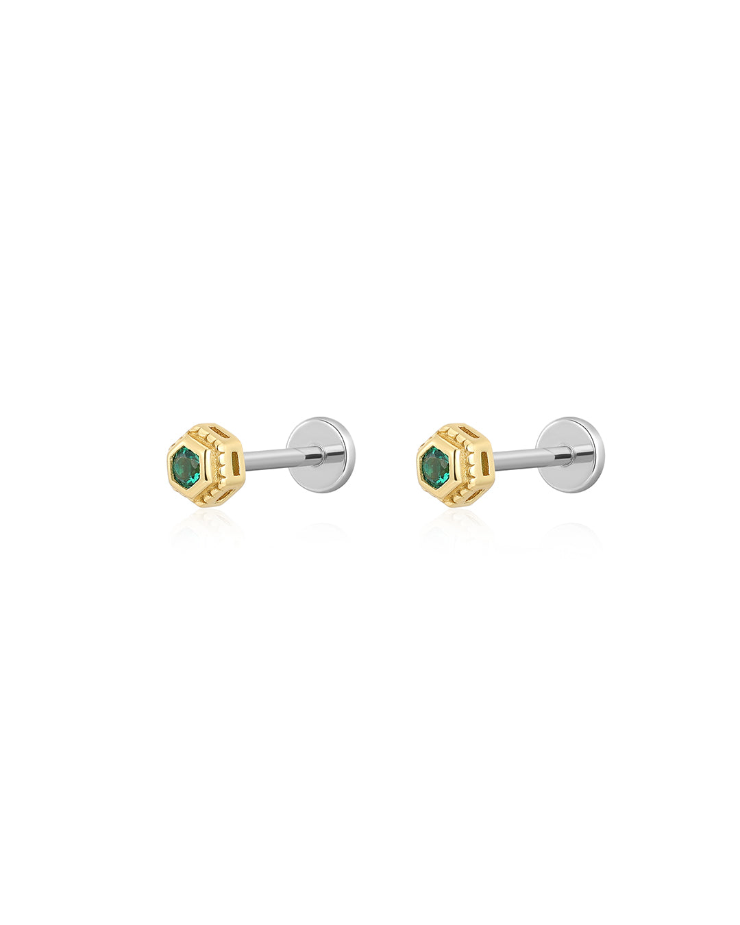 Hex Bolt Studs in Gold - Earrings