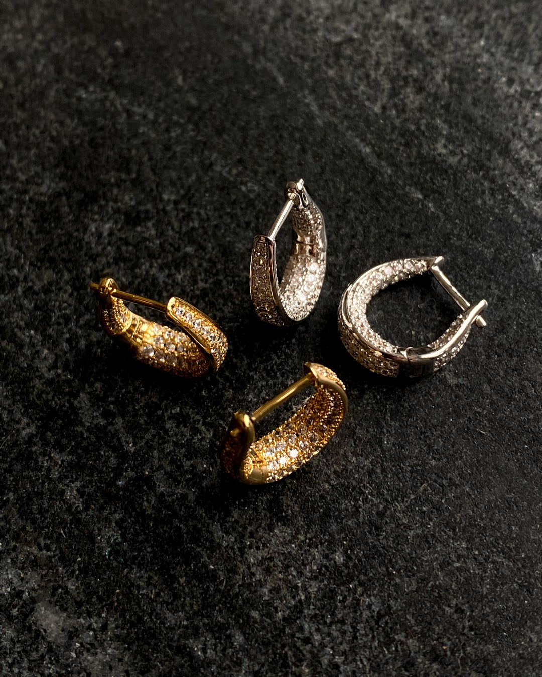 Pavé Cuvee Hoops - Silver — detail view
