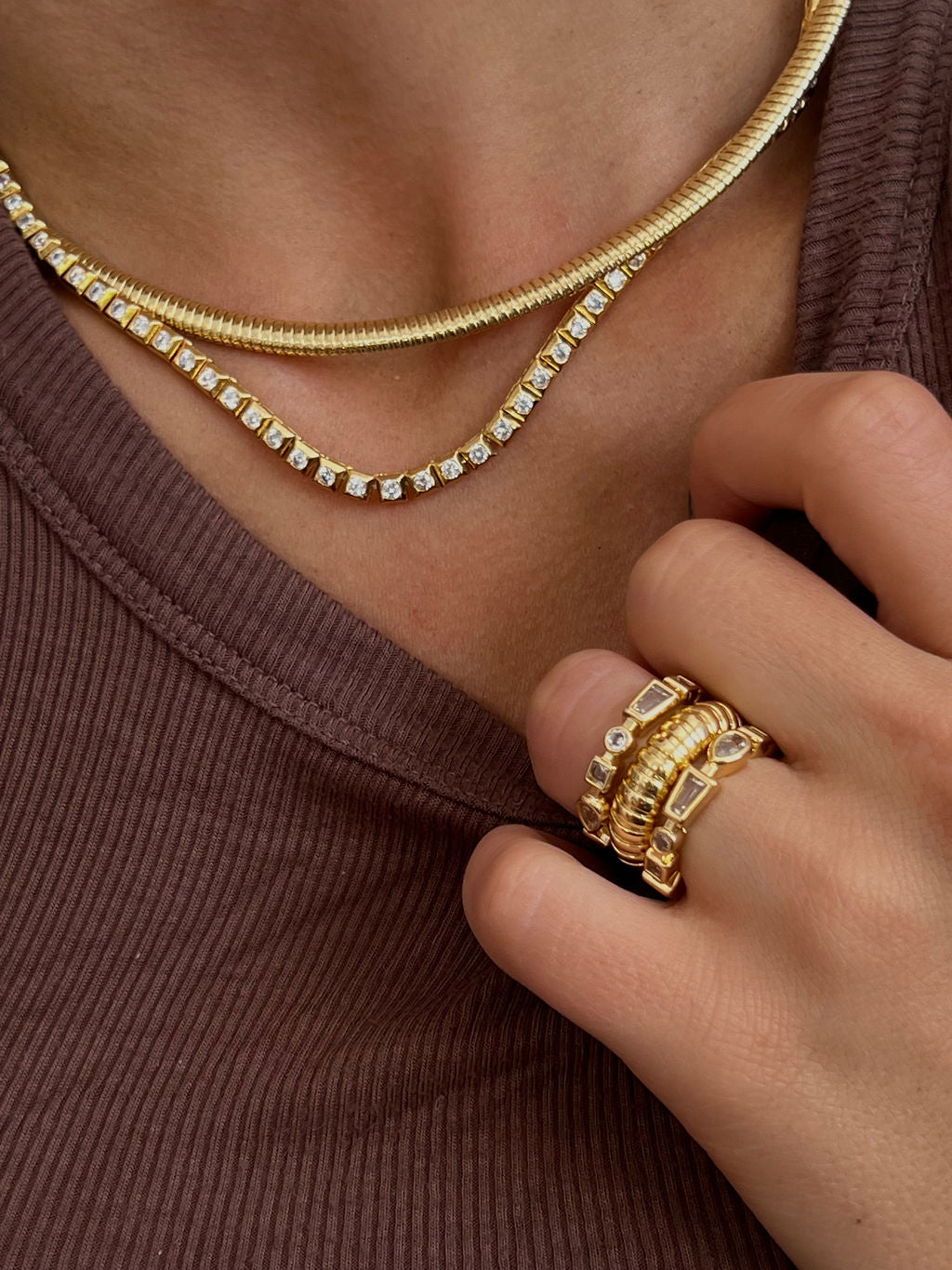 Mini Flex Snake Chain Necklace - Silver — another angle