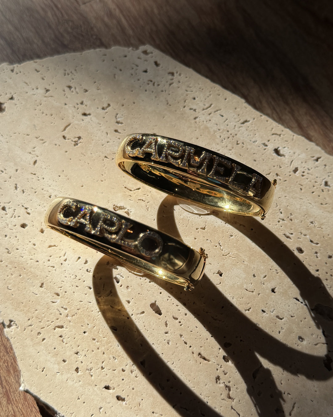 Pavé Initial Bangle — detail view