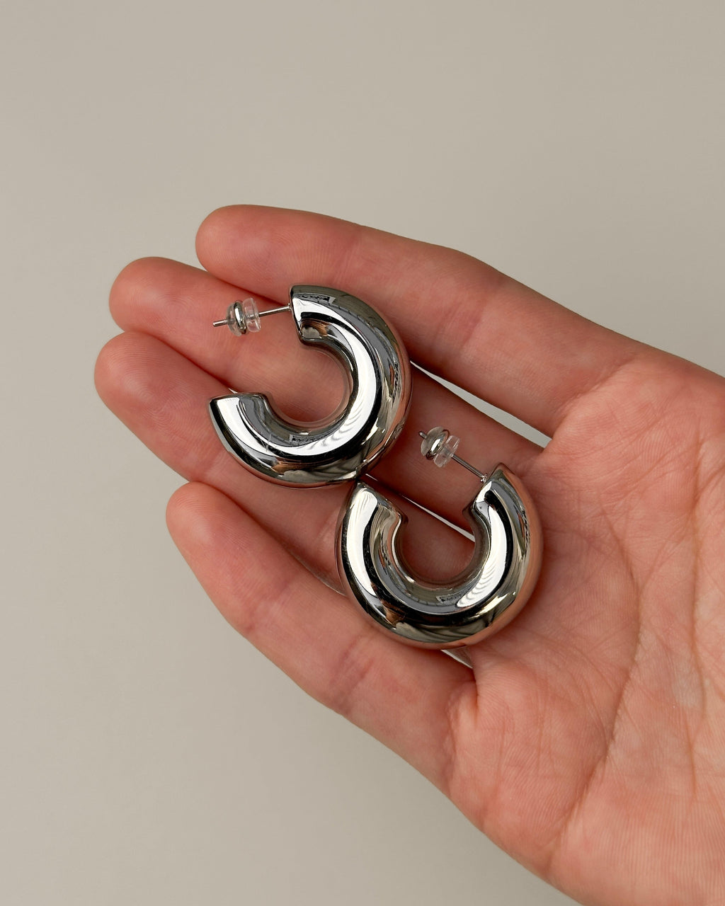 Noemi Hoops - Silver — another angle