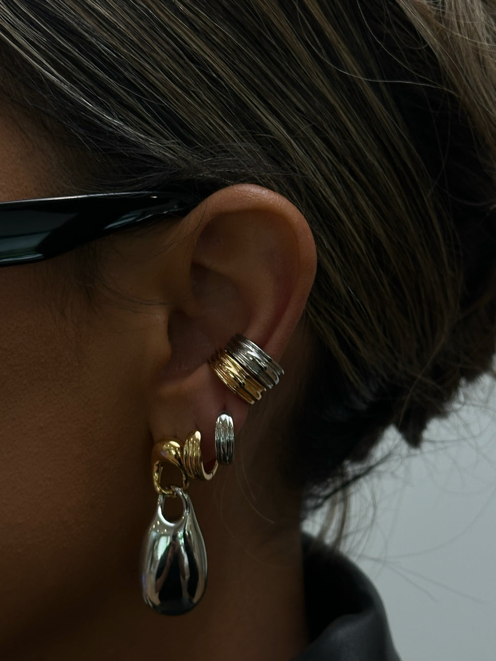 Luxe Stone Ear Cuff Set - Earrings — alternate angle