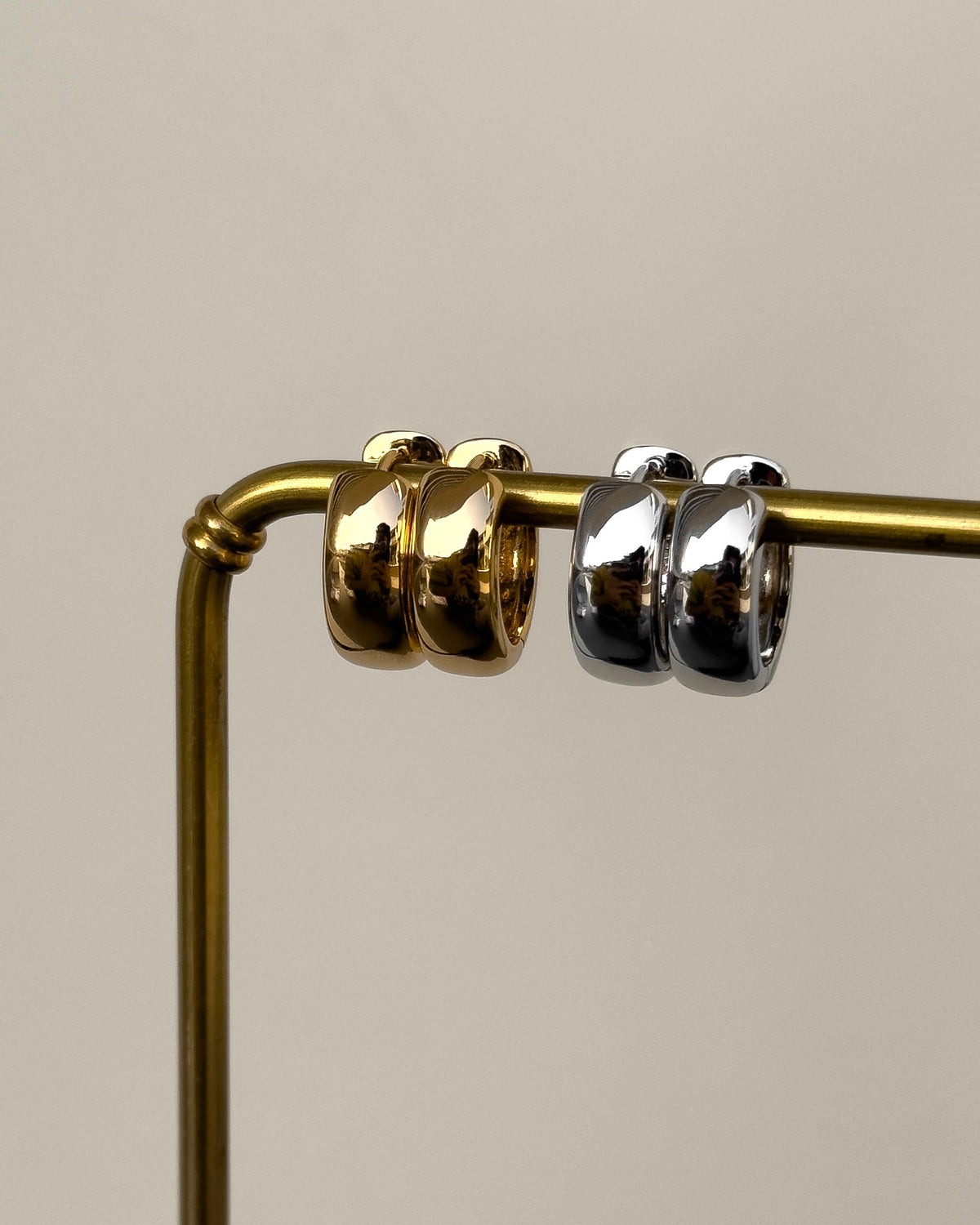 Monaco Huggies - Gold (Ships Mid October) - Earrings — another angle