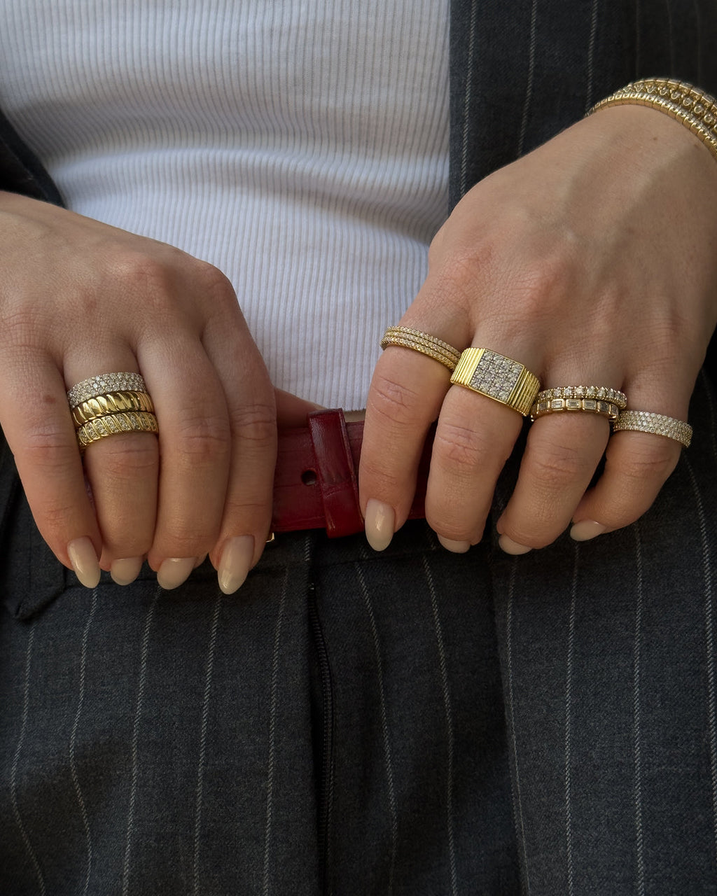 Classic Pavé Bands Set - Rings — alternate view 2