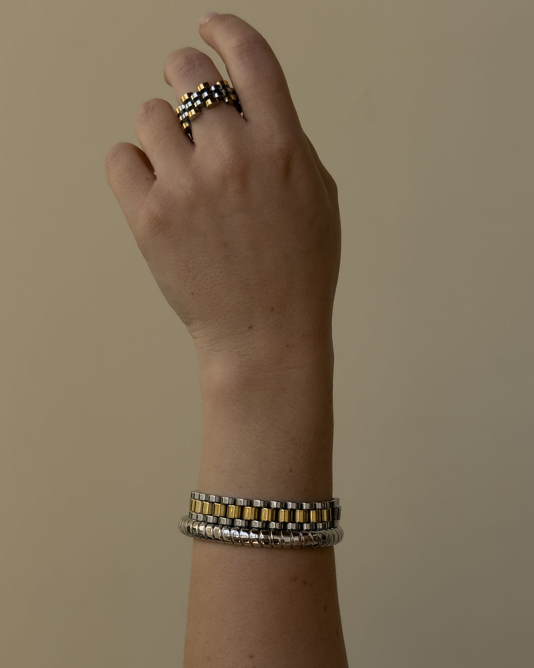 Two Tone Timepiece Ring — detail view