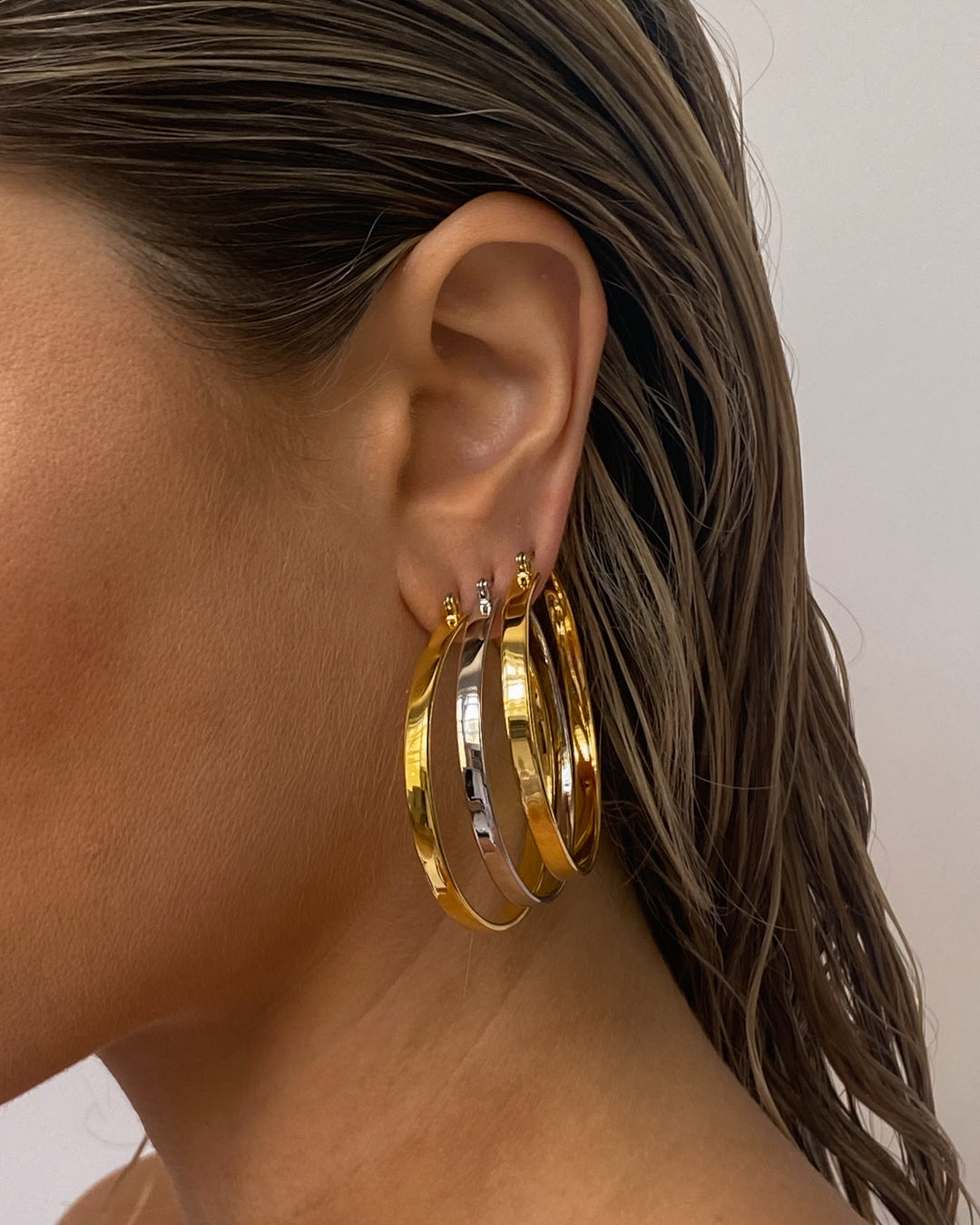 XL Celine Hoops - Silver — alternate view
