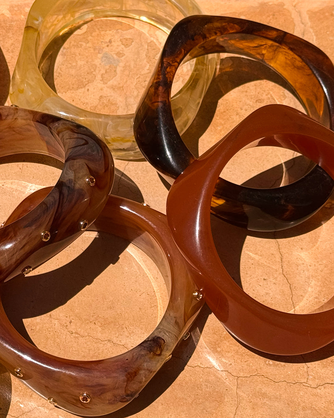 Formentera Bangle Set - Tortoise — alternate angle