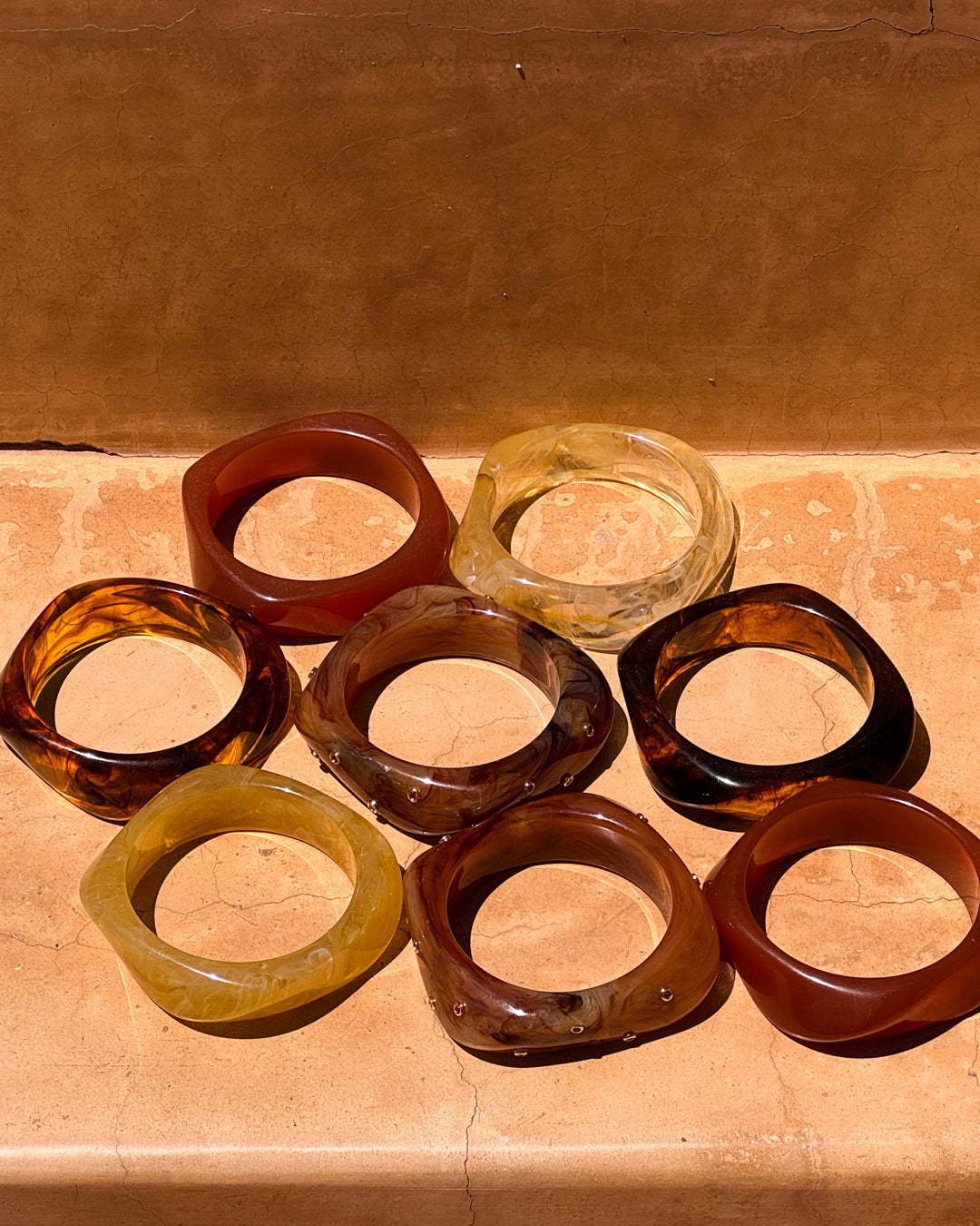 Formentera Bangle Set - Tortoise — another angle