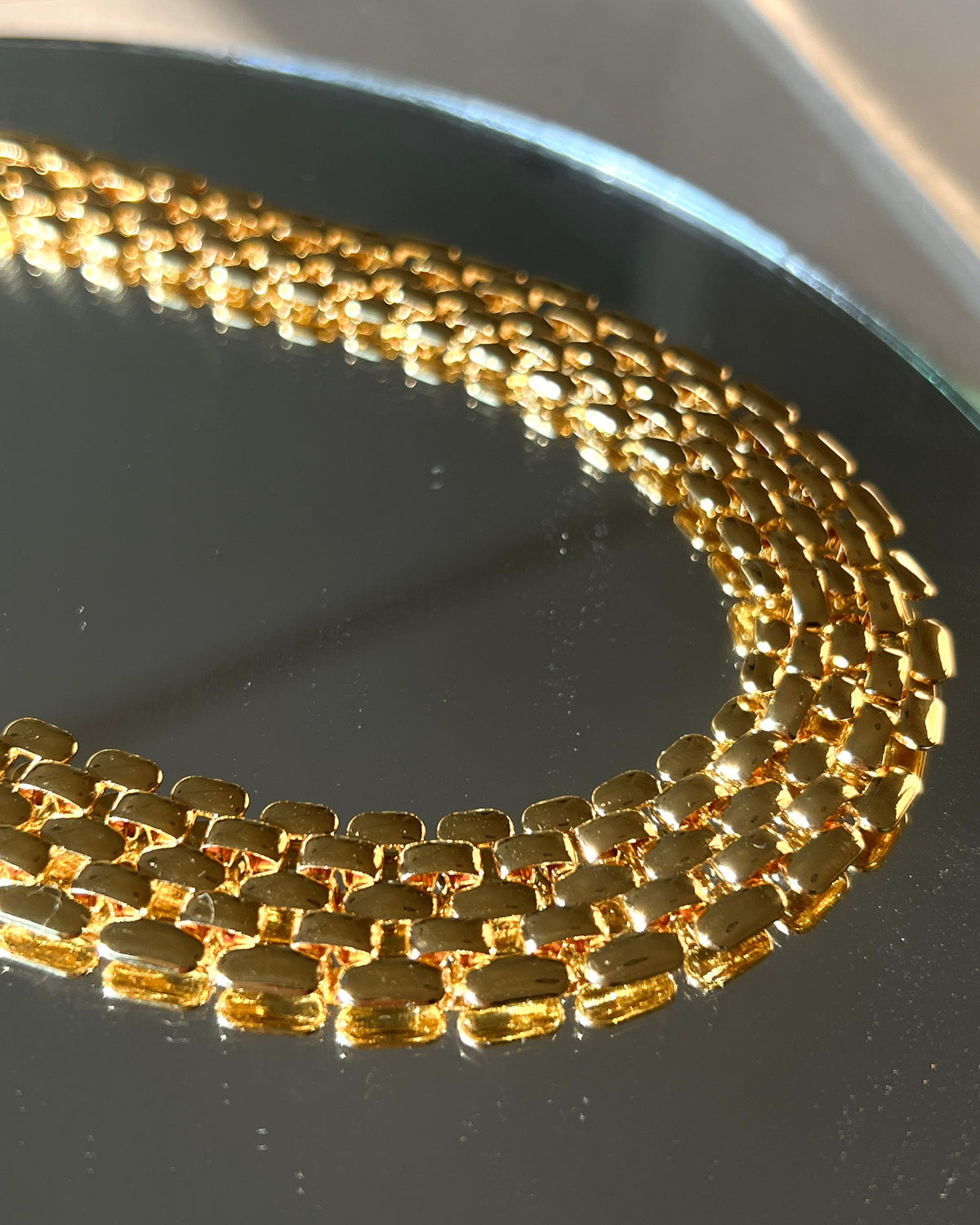 Celine Chain Link Necklace - Gold — detail view