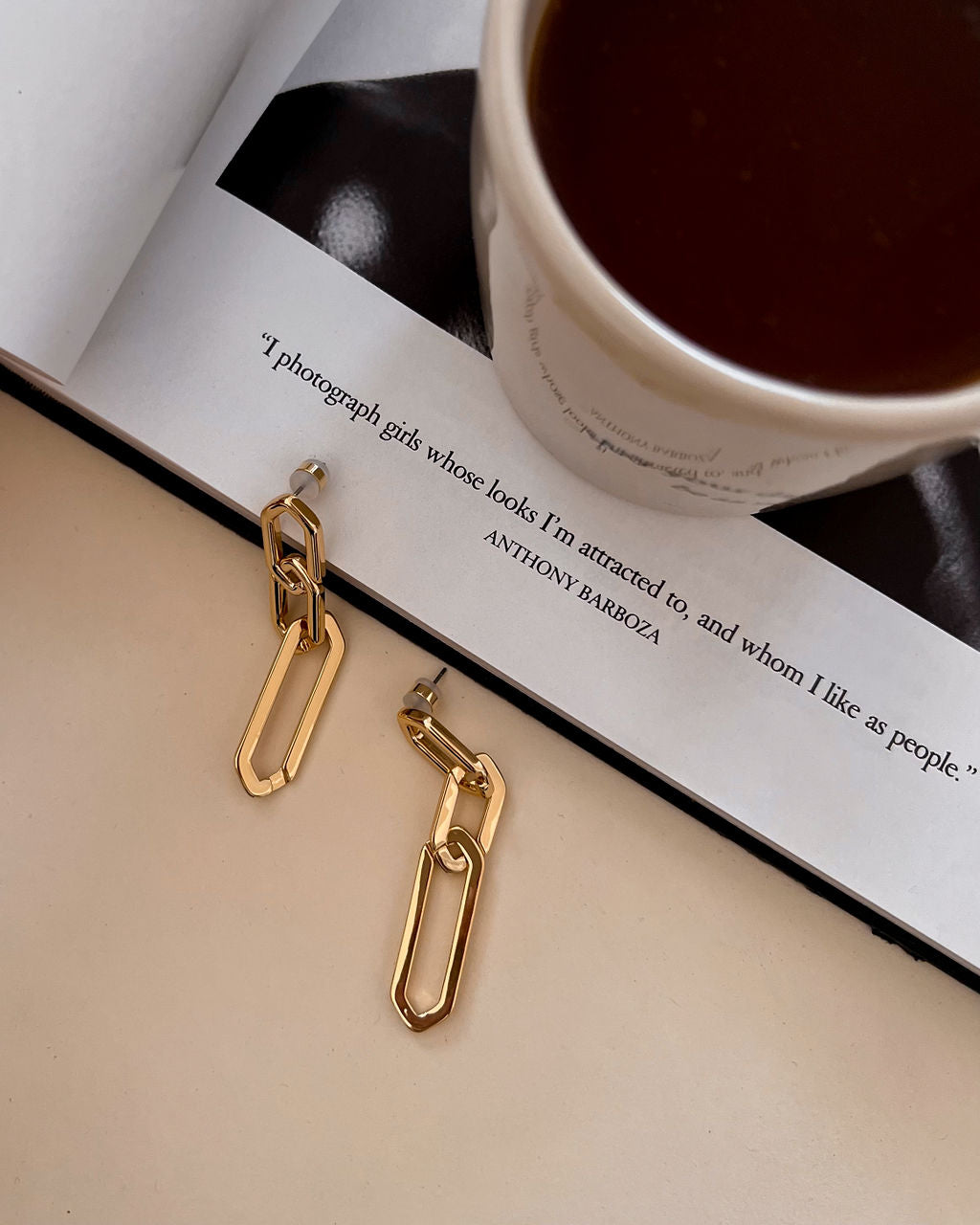 Slash Chain Studs - Gold — alternate angle