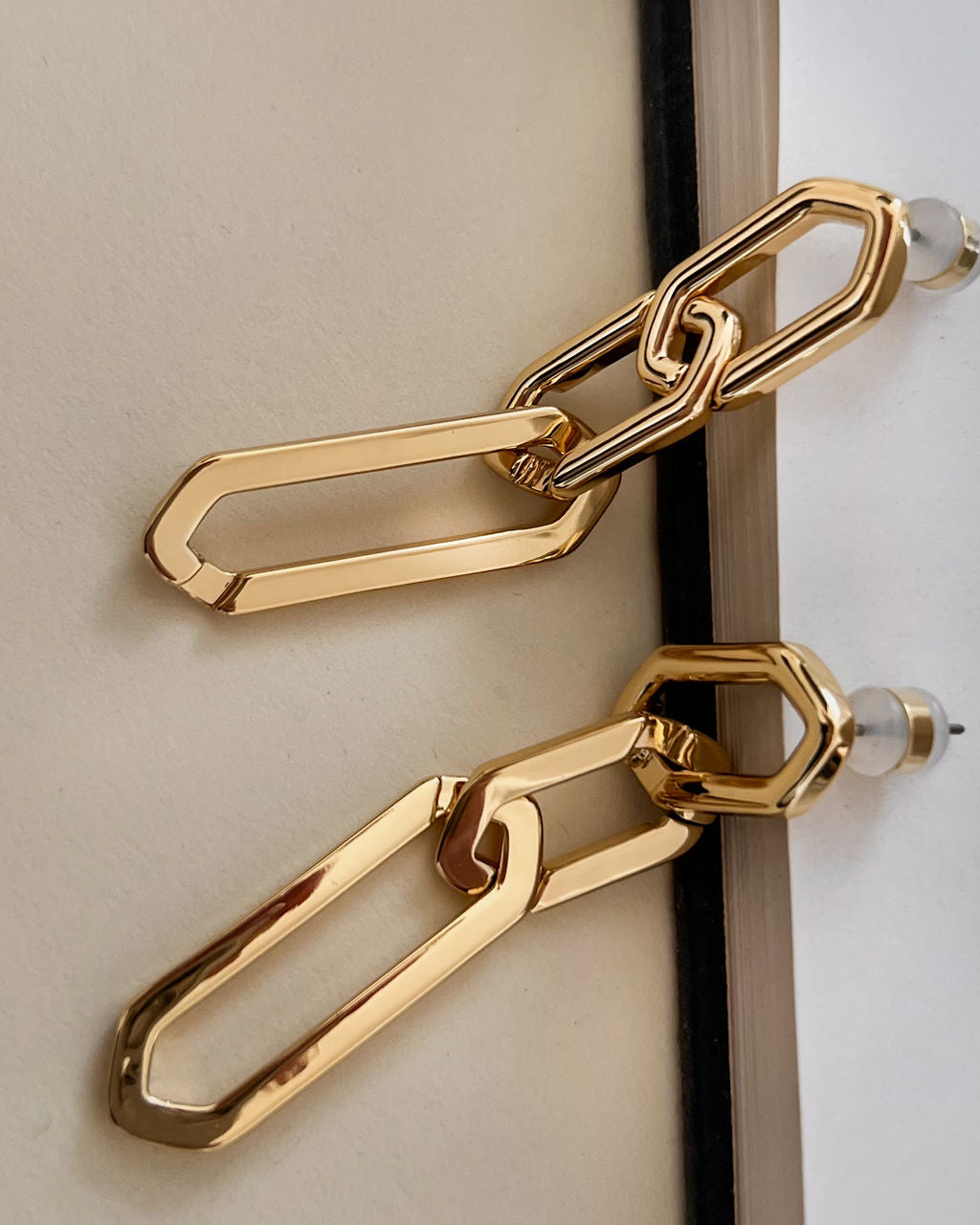 Slash Chain Studs - Gold — detail view