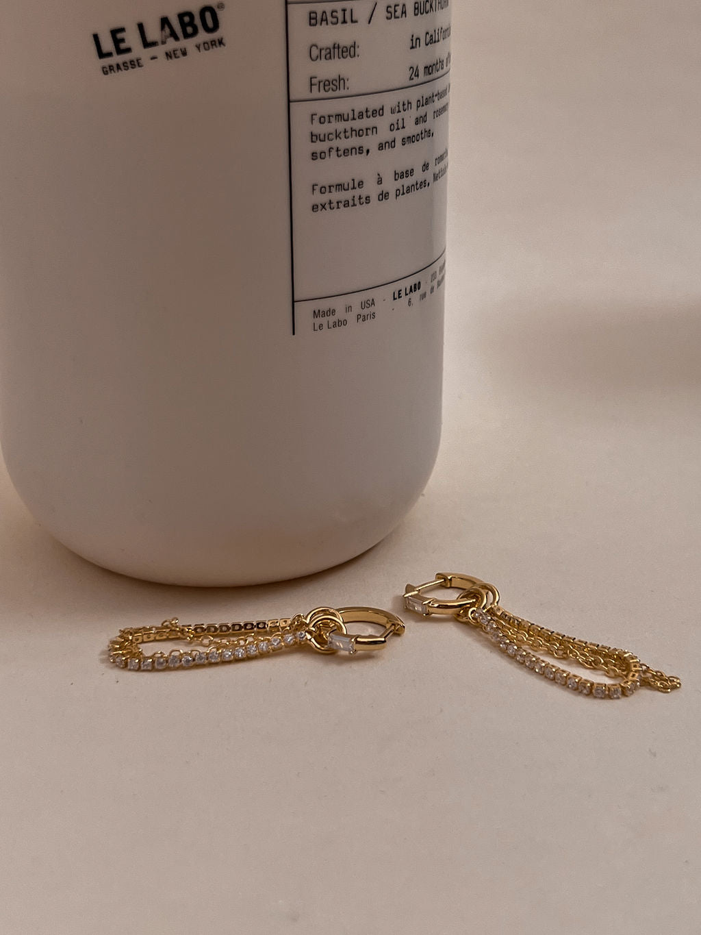 Rossi Chain Huggies - Silver — another angle