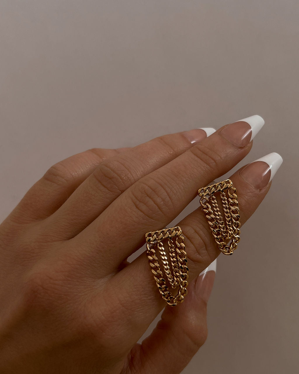 Louis Chain Studs - Gold — alternate view 2
