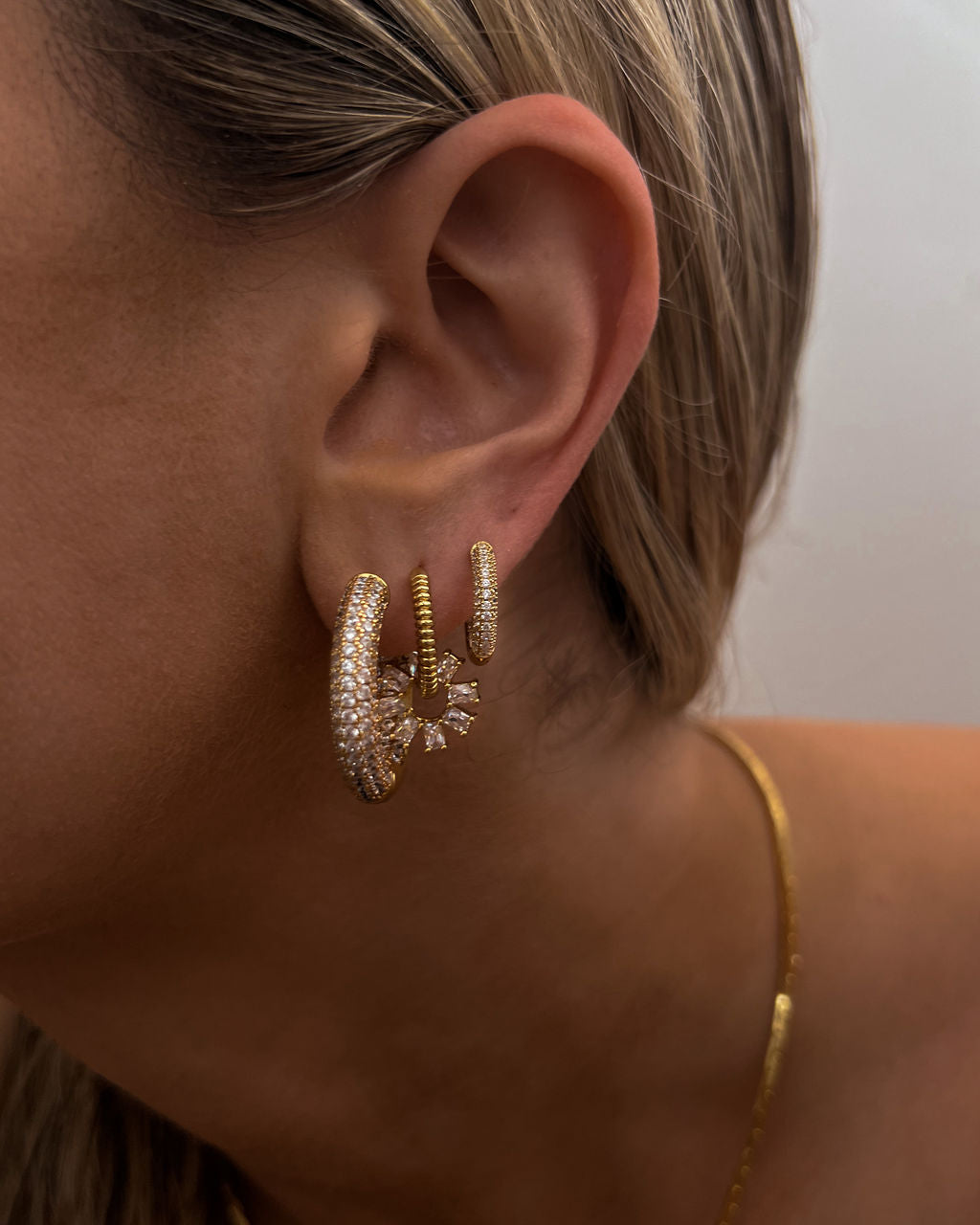 Reversible Mini Amalfi Hoops - Gold — another angle